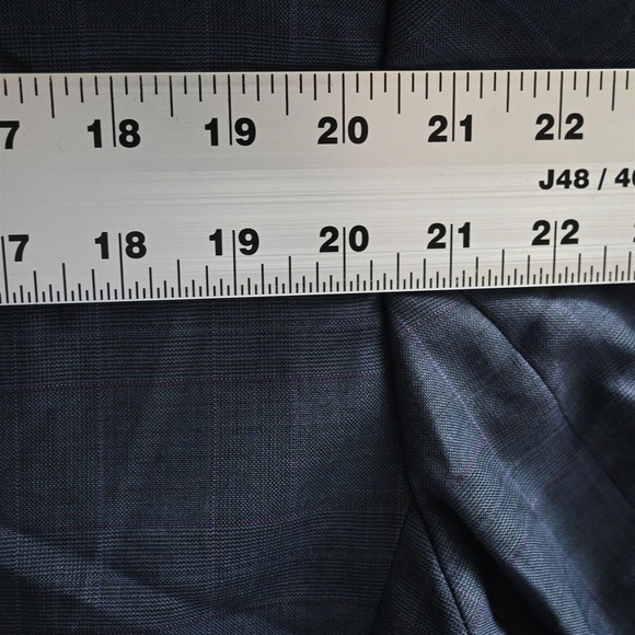 Vitale Barberis Canonico 50R Blue Glenn Check Wool Blazer Suit Jacket Sport Coat - Picture 10 of 16